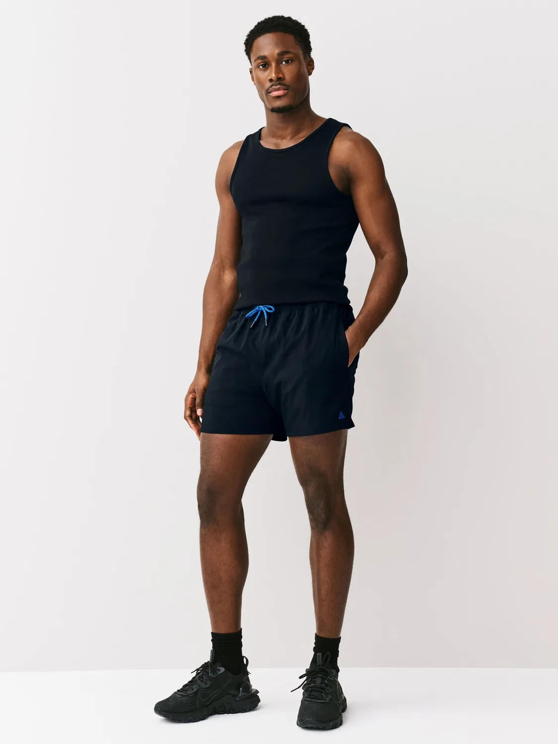 Шорты для плавания с двойным поясом, Mock Waistband Next, синий/черный — фото 4