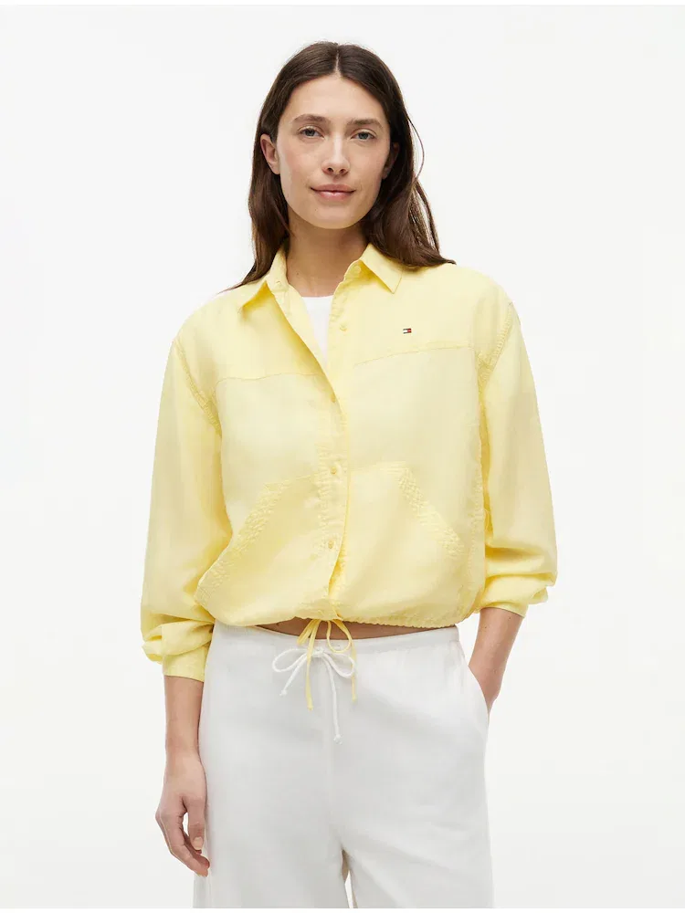 Рубашка с длинным рукавом из льняной смеси TOMMY HILFIGER, Lemon