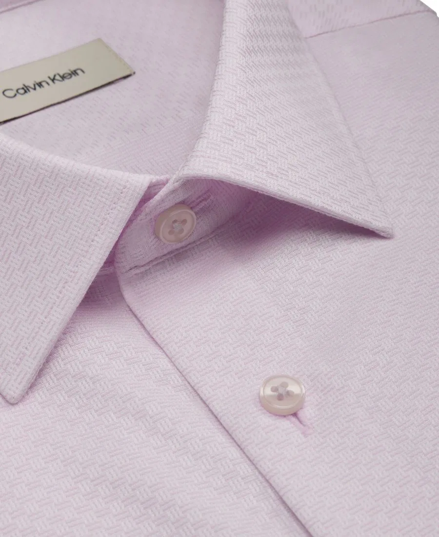 Мужская рубашка с воротником-стойкой с зауженным кроем Calvin Klein, Pink — фото 4