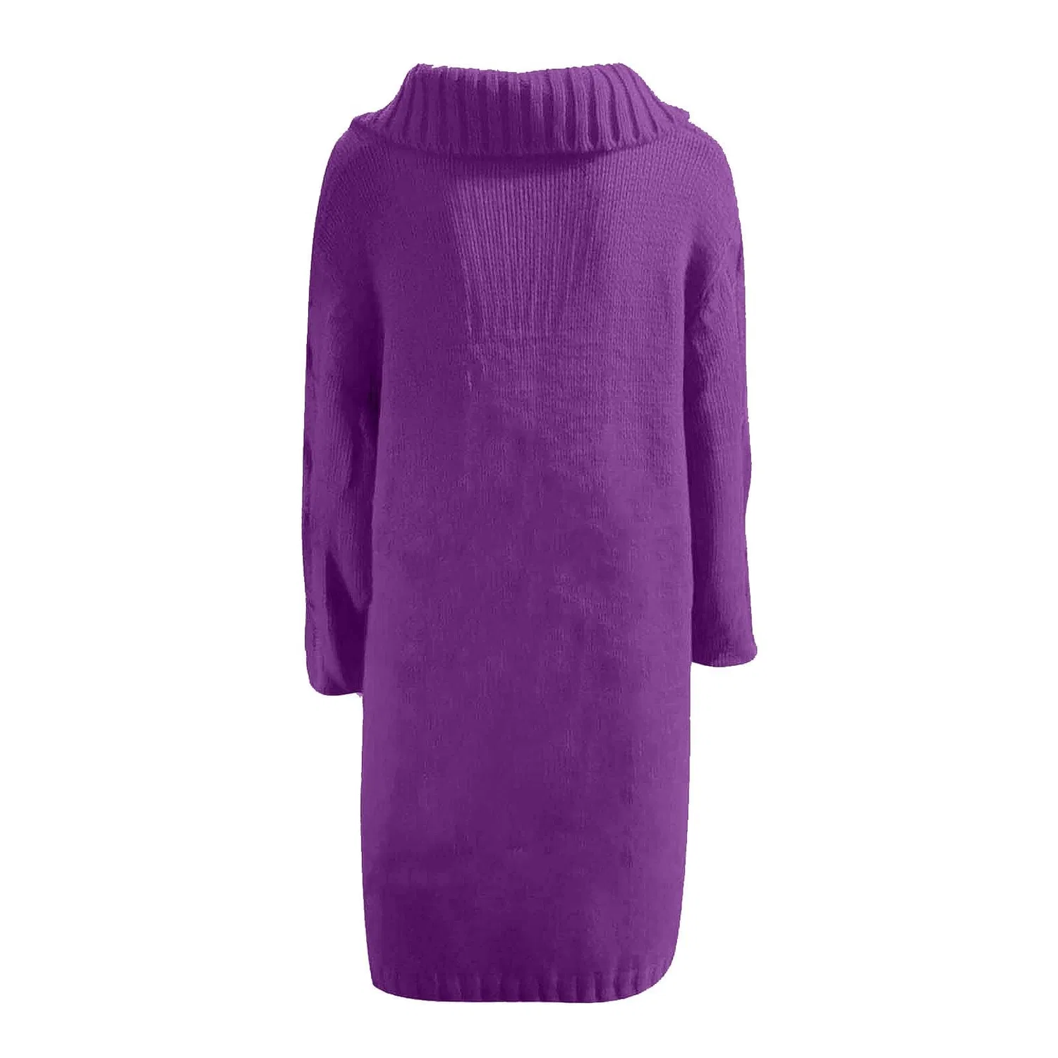 Женский кардиган с пуговицами из объемной вязки, Oversized Long Solid Color Stand Collar Casual Jackets, Red #1 — фото 3