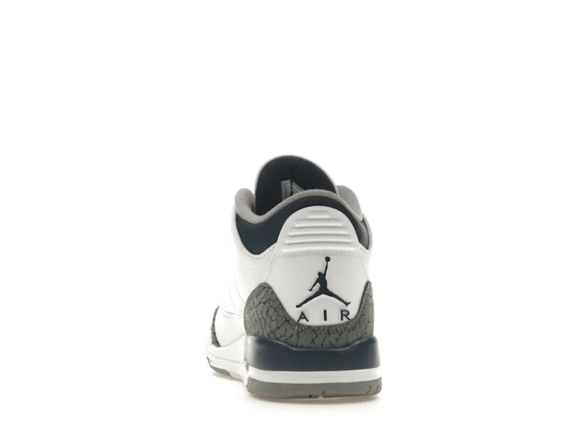 Детские кроссовки Lifestyle с принтом Jordan 3 Retro Jordan, White/Midnight Navy/Cement Grey/Black — фото 4