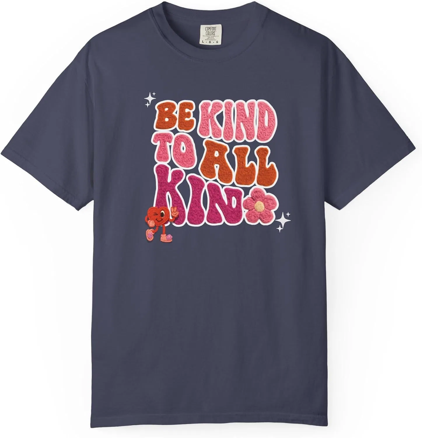 Женская футболка с принтом Be Kind to All Kinds, джинсово-синий