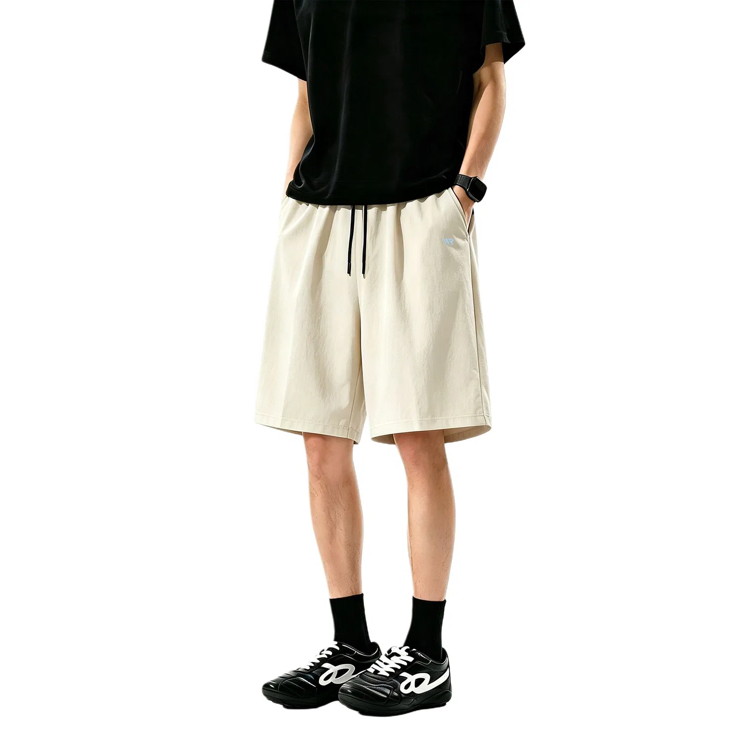 Детские шорты свободного кроя Casual Shorts Unisex Thin Straight Fit Pants, Beige Yellow (DIY Badge), WARRIOR