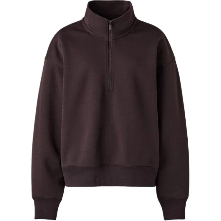Женская толстовка с воротником-стойкой 39 Brown Black UNIQLO, Brown Black