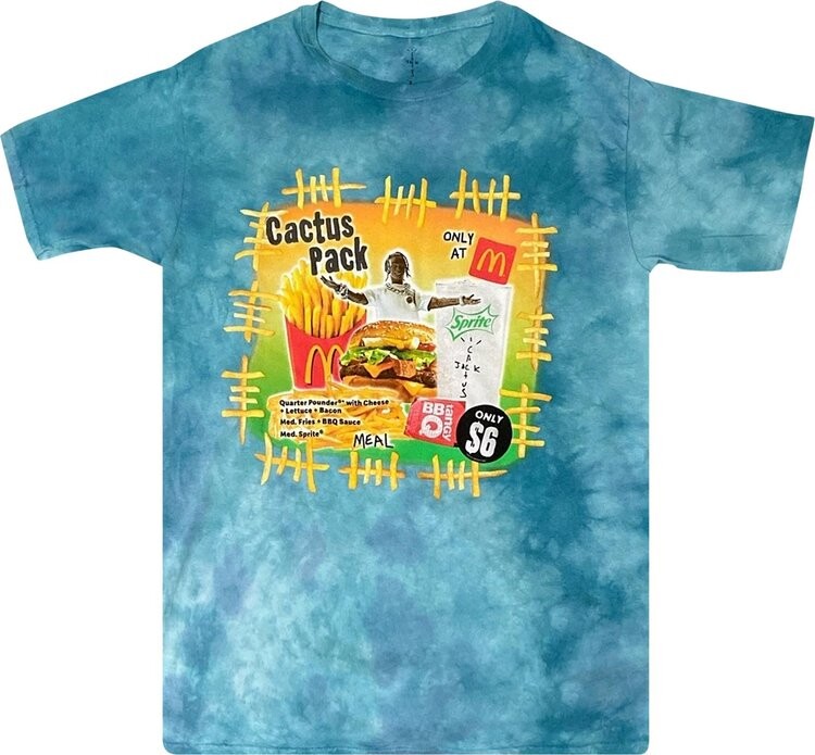 

Футболка Cactus Jack by Travis Scott x McDonald's Cactus Pack Vintage Bootleg T-Shirt 'Blue', разноцветный, Синий, Футболка Cactus Jack by Travis Scott x McDonald's Cactus Pack Vintage Bootleg T-Shirt 'Blue', разноцветный