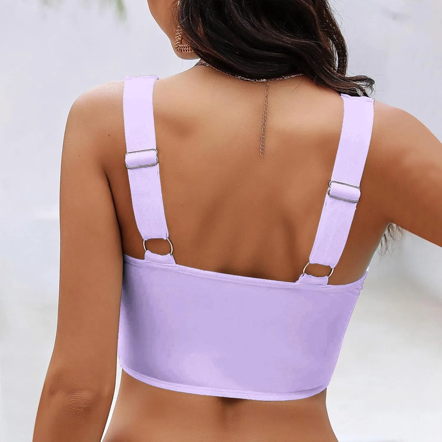 Женский топ от бикини с вырезом Twist Front, Purple — фото 3