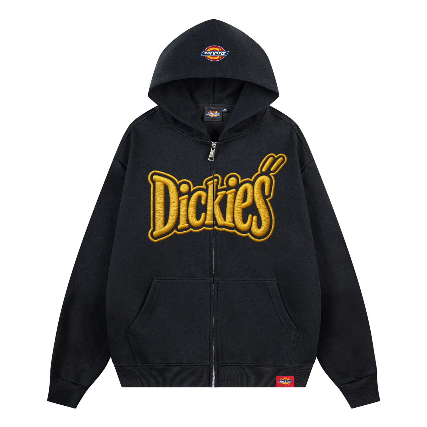 Детский свитшот с капюшоном, прямой крой, модель Heather Gray Black Embroidery, Dickies, Heather Gray Black Embroidery — фото 4