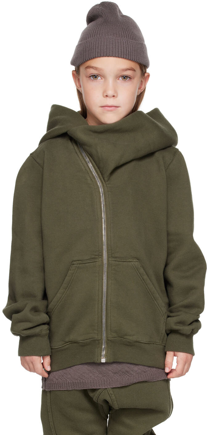 

Детская зеленая толстовка с капюшоном Mountain Rick Owens, Зеленый, Детская зеленая толстовка с капюшоном Mountain Rick Owens