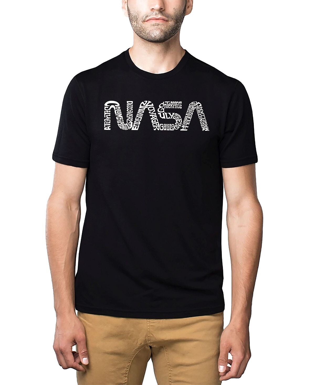 

Мужская футболка premium word art - worm nasa LA Pop Art, черный