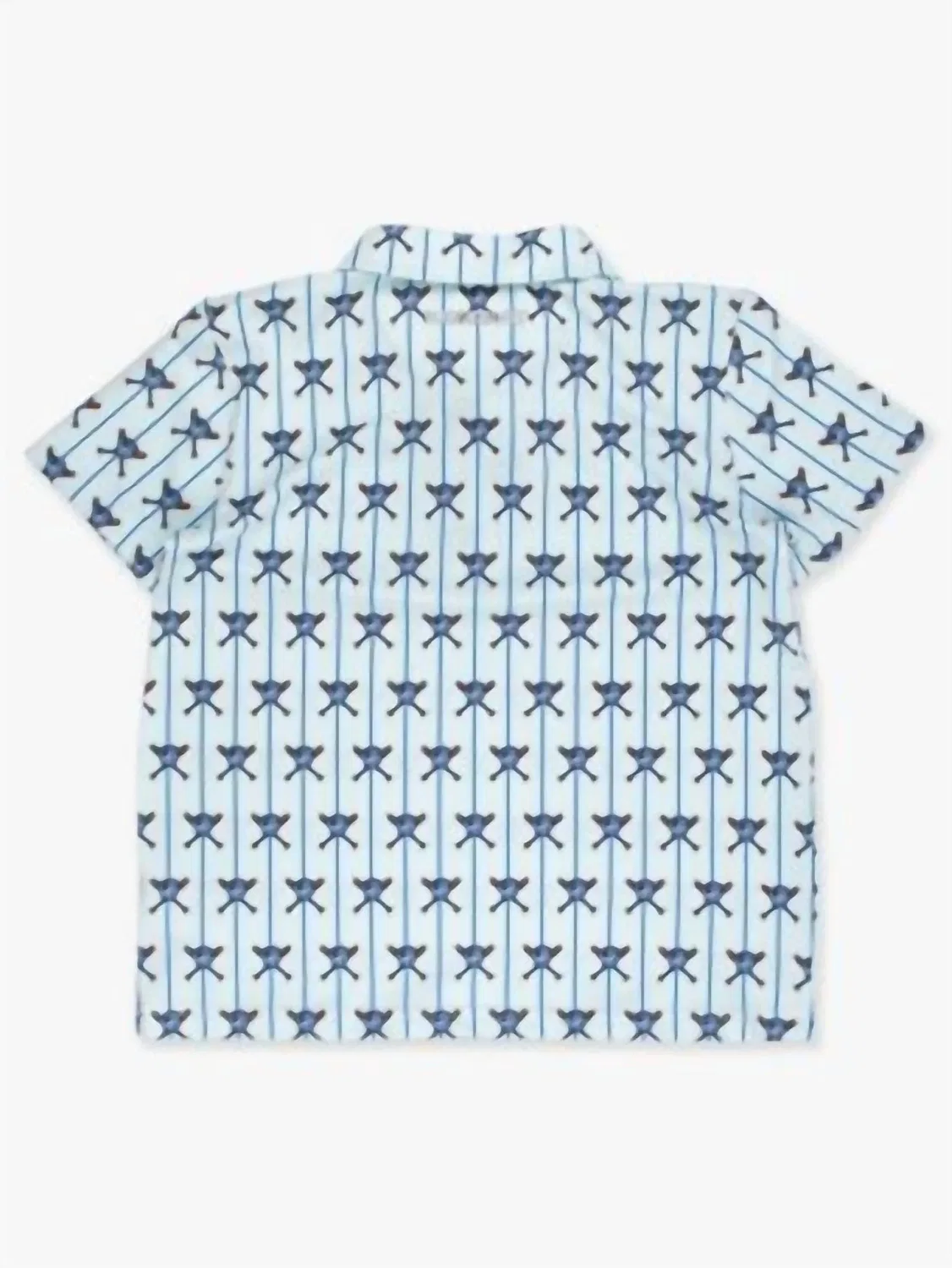 Детская футболка-поло для мальчиков с коротким рукавом с принтом Batter Up Baseball Knit RuffleButts, синий — фото 3
