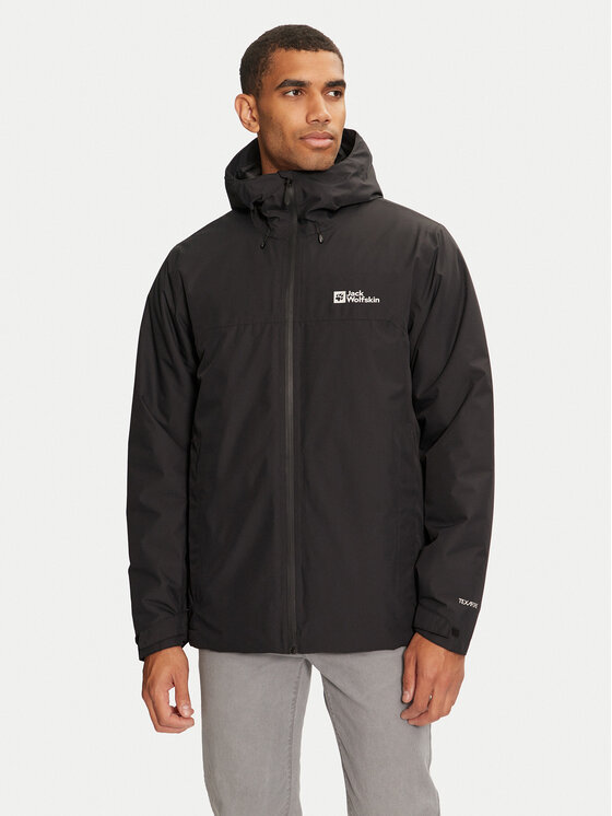 

Дождевик стандартного кроя Jack Wolfskin, черный