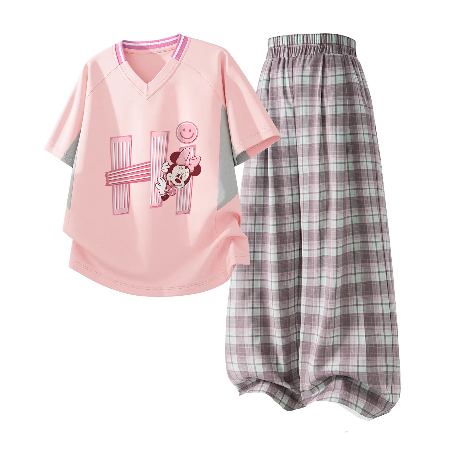 Детская спортивная одежда с V-образным вырезом Disney, Dihine Pink+Pure Pink