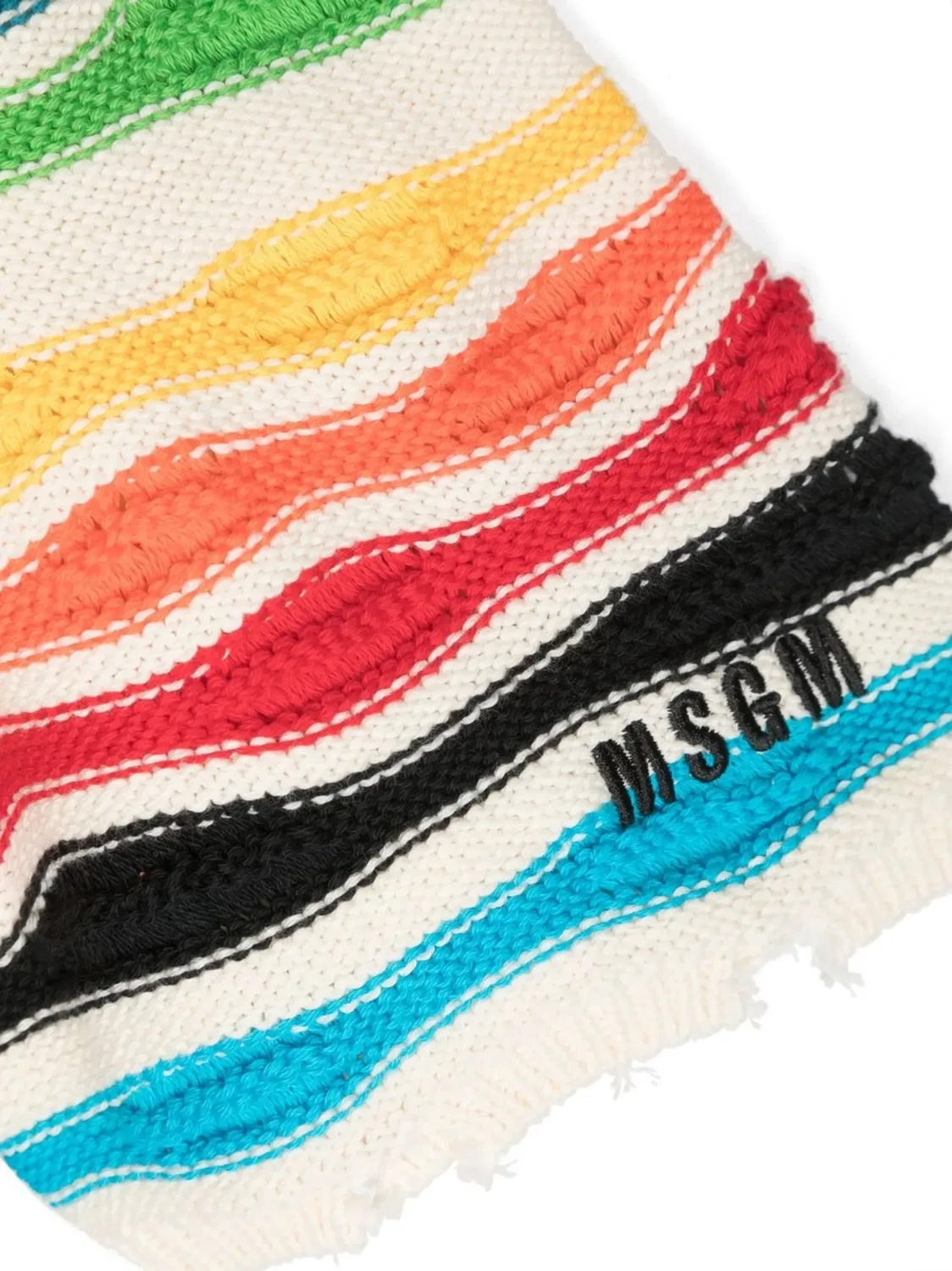 MSGM Многоцветные потертые трикотажные шорты — фото 3