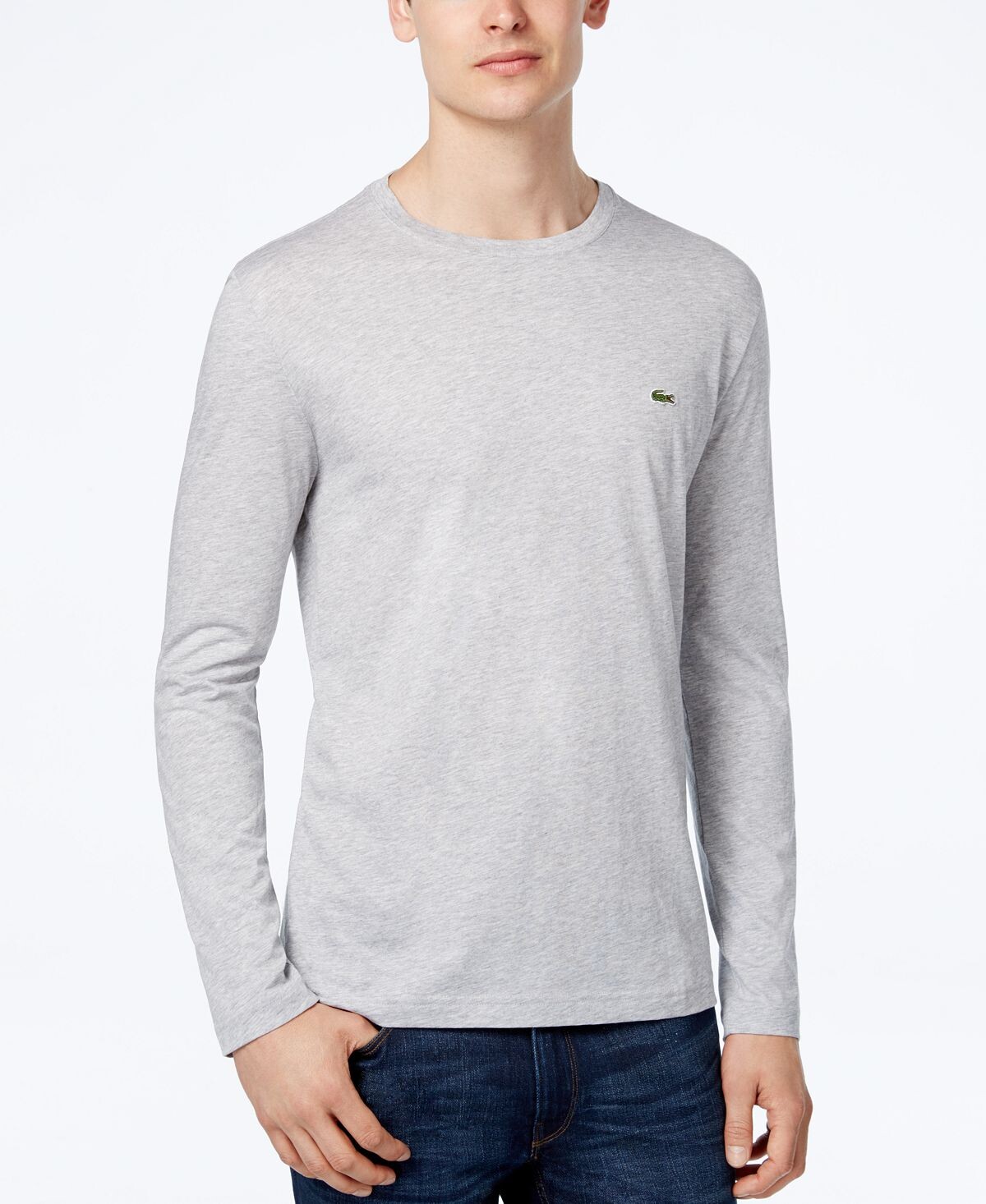 

Мужская футболка из джерси с длинным рукавом и круглым вырезом Lacoste, серебряный, Серый, Мужская футболка из джерси с длинным рукавом и круглым вырезом Lacoste, серебряный