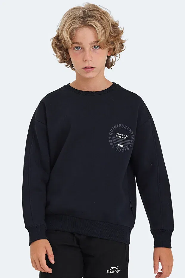 Детский комплект свитшотов для мальчиков с графическим принтом Slazenger, Navy Blue - Blue — фото 3