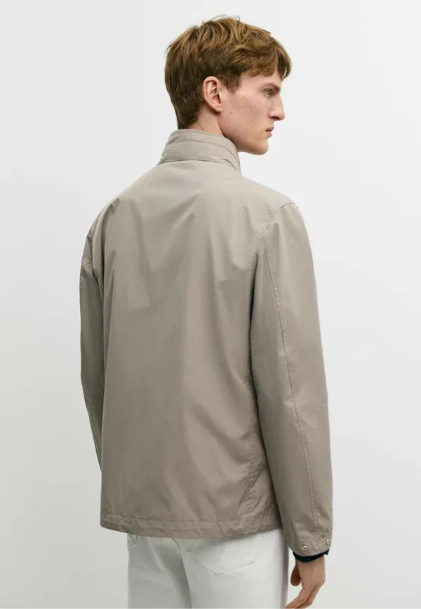 Куртка с воротником-стойкой Summer jacket Massimo Dutti, серый — фото 3