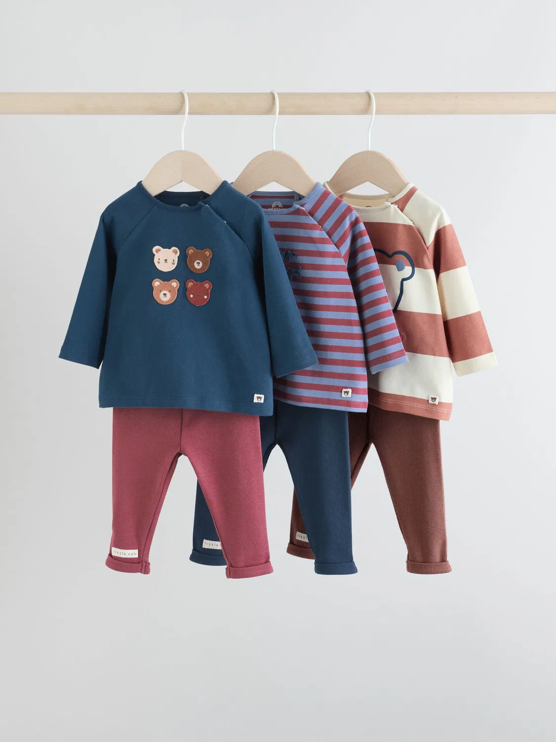 Комплект из 6 предметов для мальчика, Navy/Brown Bear Next, темно-синий/коричневый