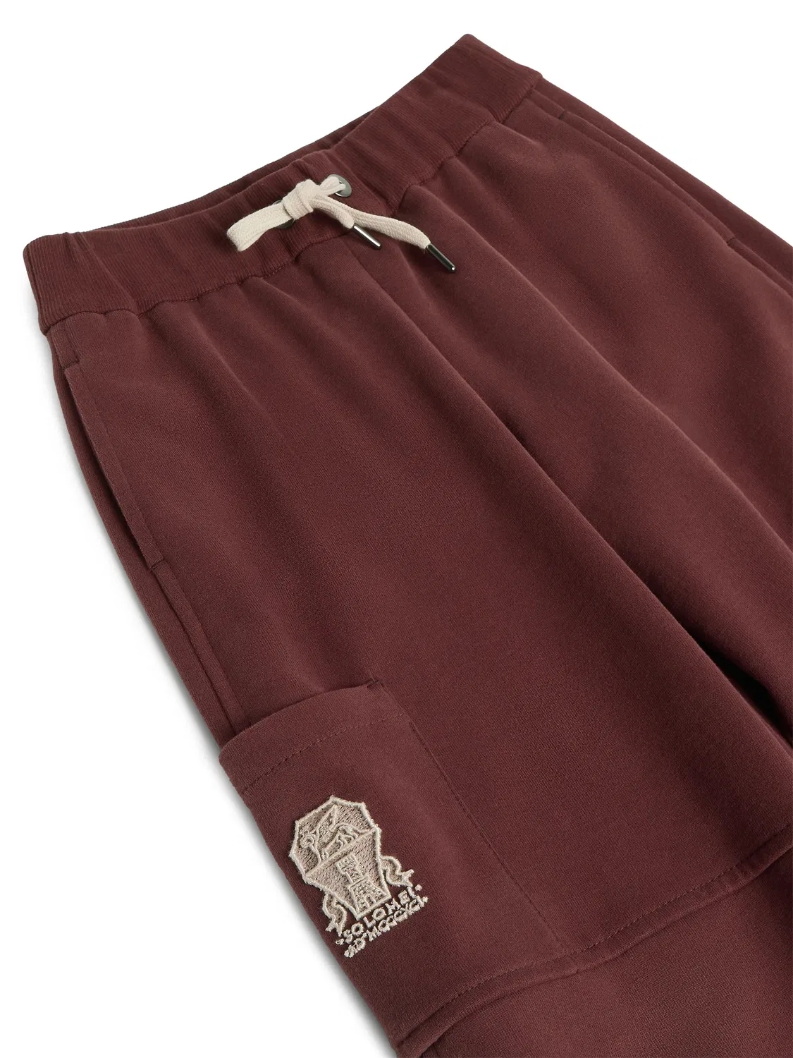 Спортивные брюки с вышитым логотипом Brunello Cucinelli Kids, красный — фото 3
