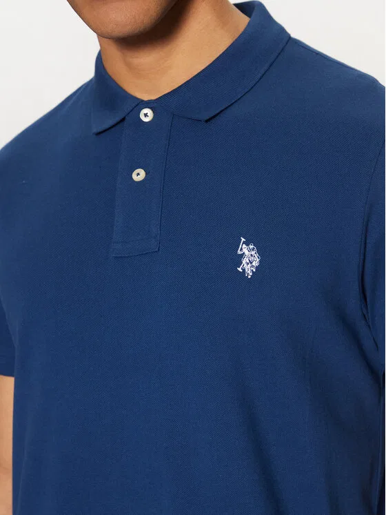 Поло regular fit U.S. Polo Assn., темно-синий — фото 4