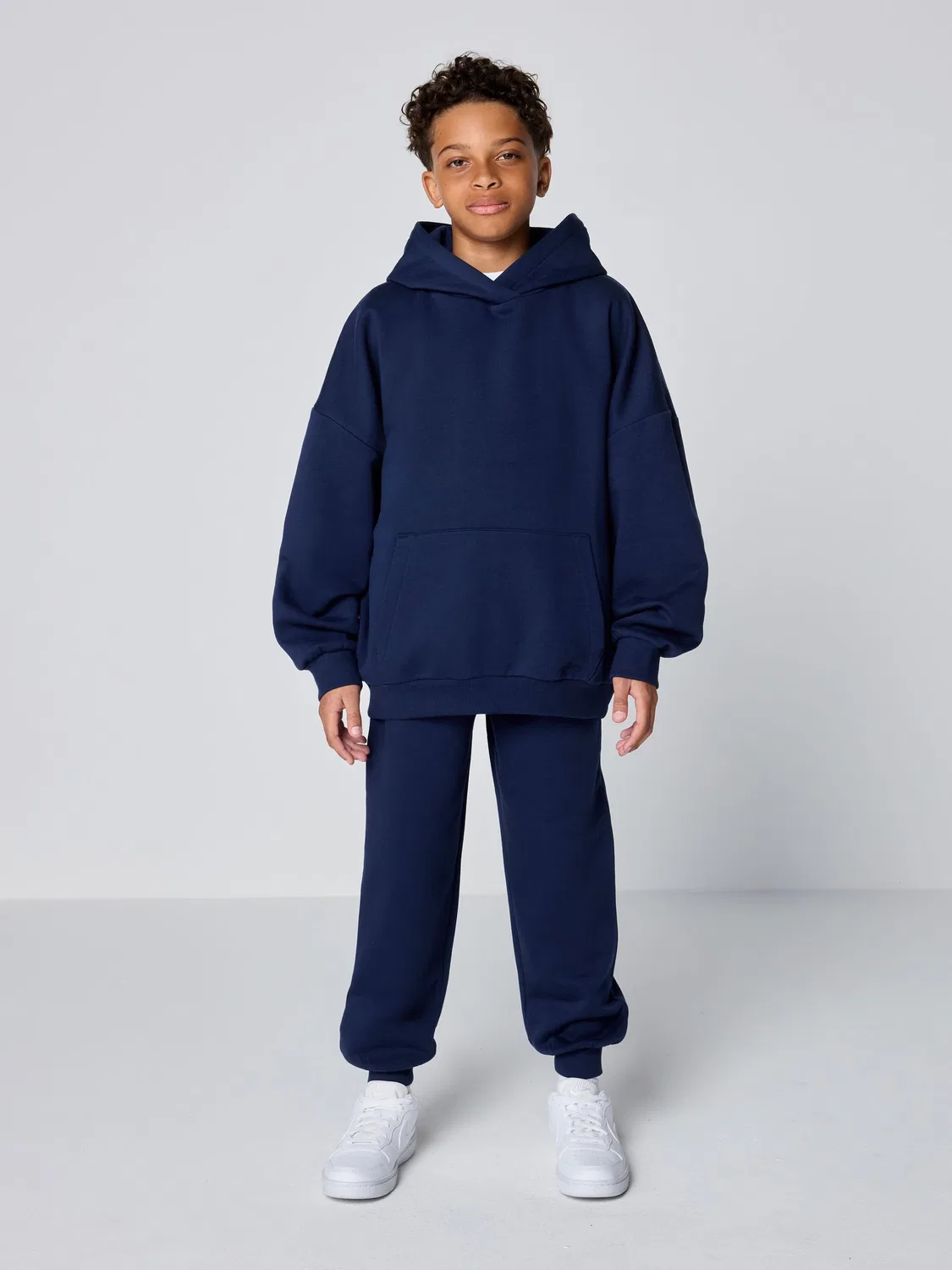 Спортивный комплект из худи и джоггеров, Oversized Clarks, синий