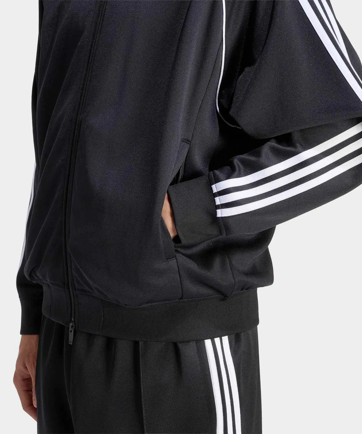 Мужская куртка-олимпийка свободного кроя с молнией Adidas Originals SST Adicolor Classic, Black系 Other — фото 4