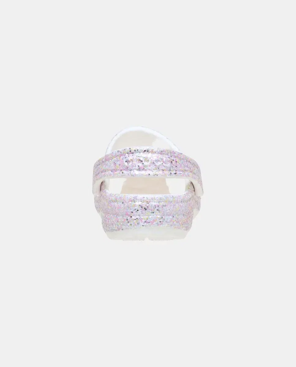 Детские сандалии для малышей с блестками Classic Fantasy Glitter Clog Crocs, Blanco — фото 2
