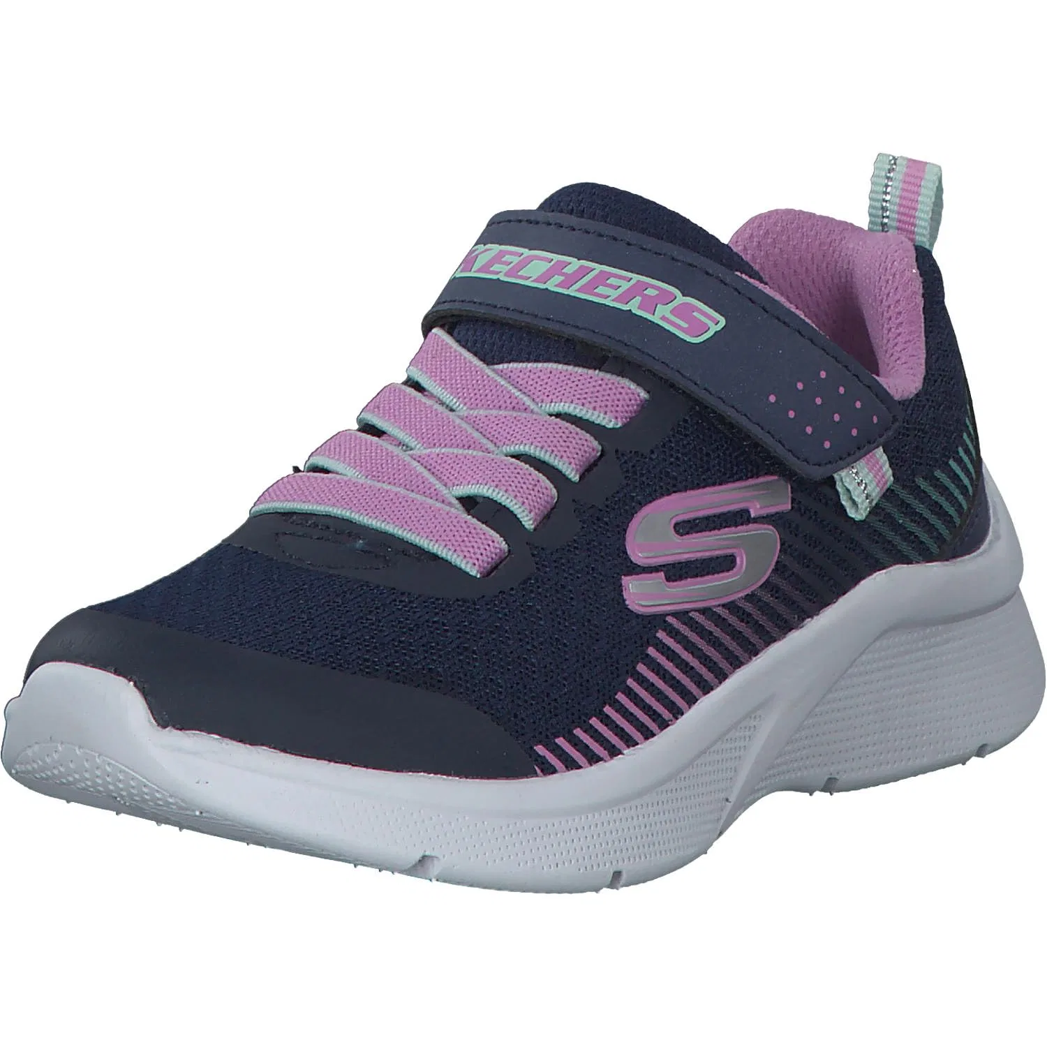 Детские кроссовки для девочек с сеткой Skechers, Navy Blue Lavender