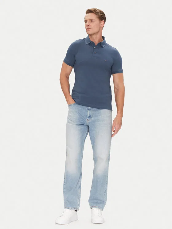 Поло slim fit Tommy Hilfiger, синий — фото 2