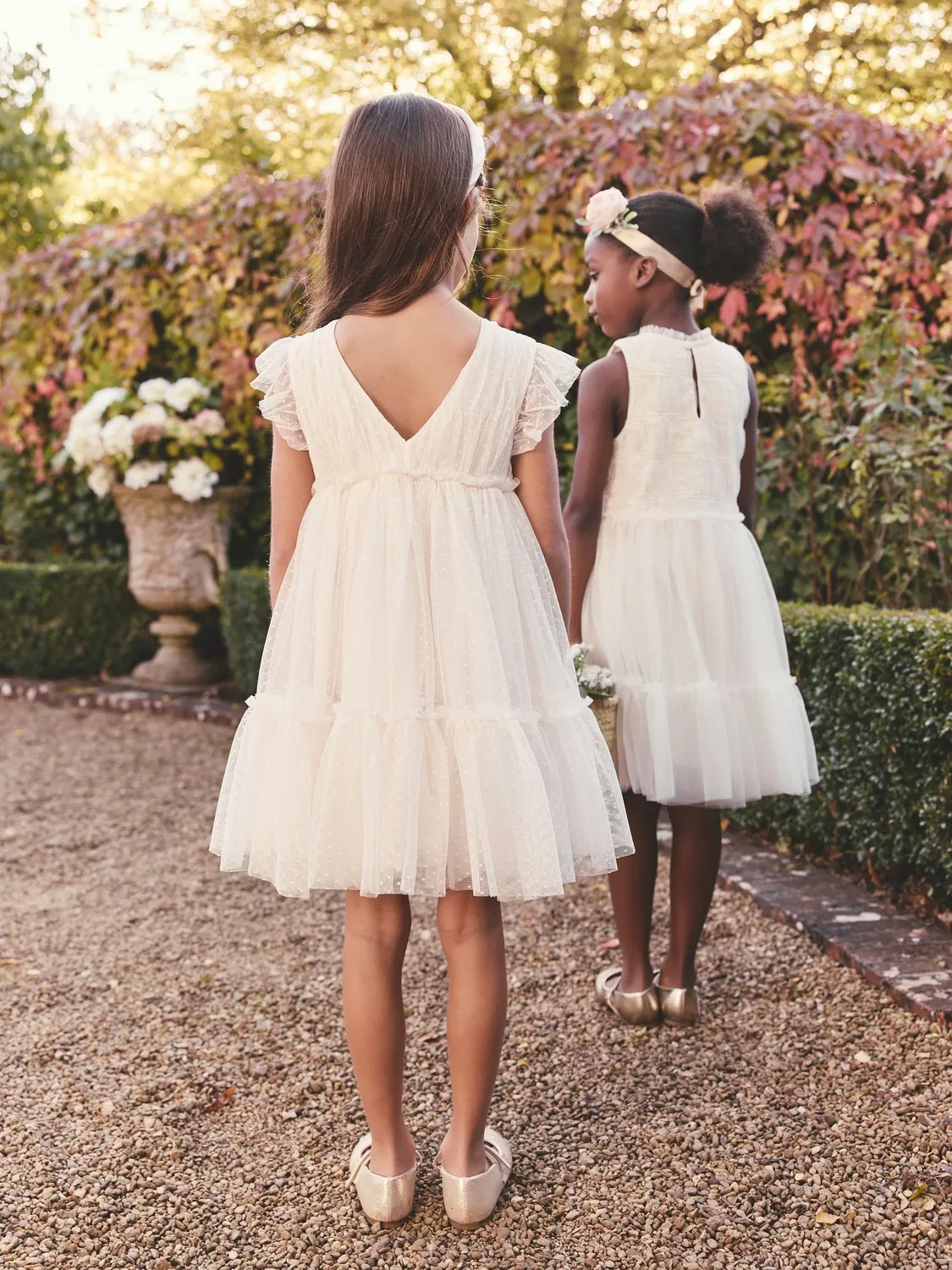 Платье для девочек с 3D цветами, Flower Girl Dress Next, экрю — фото 2