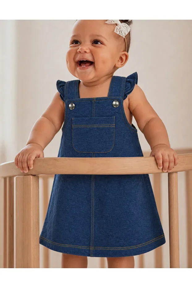 Детское платье-салопет джинсовое Organickid, Navy Blue