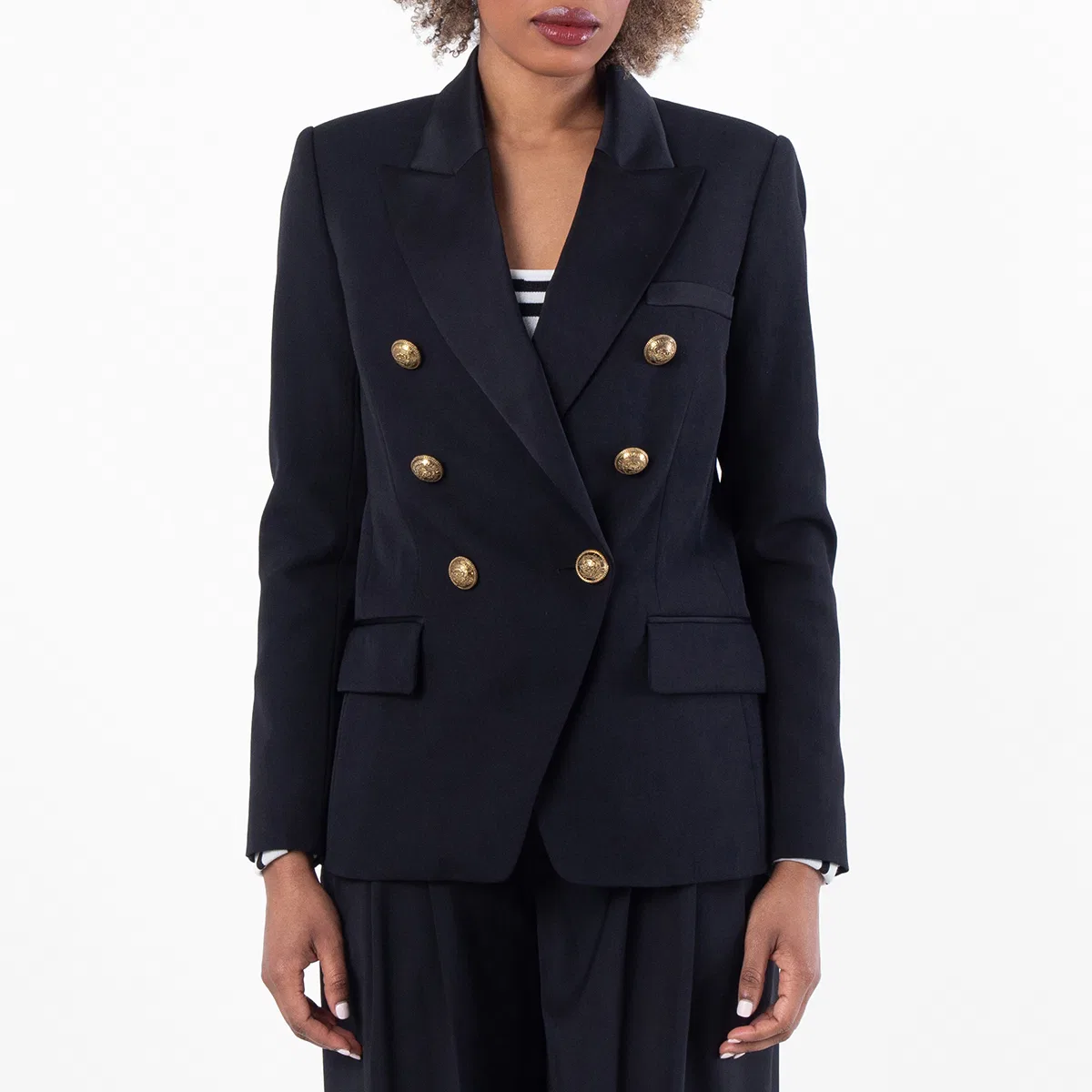 Женский двубортный пиджак Balmain, Black