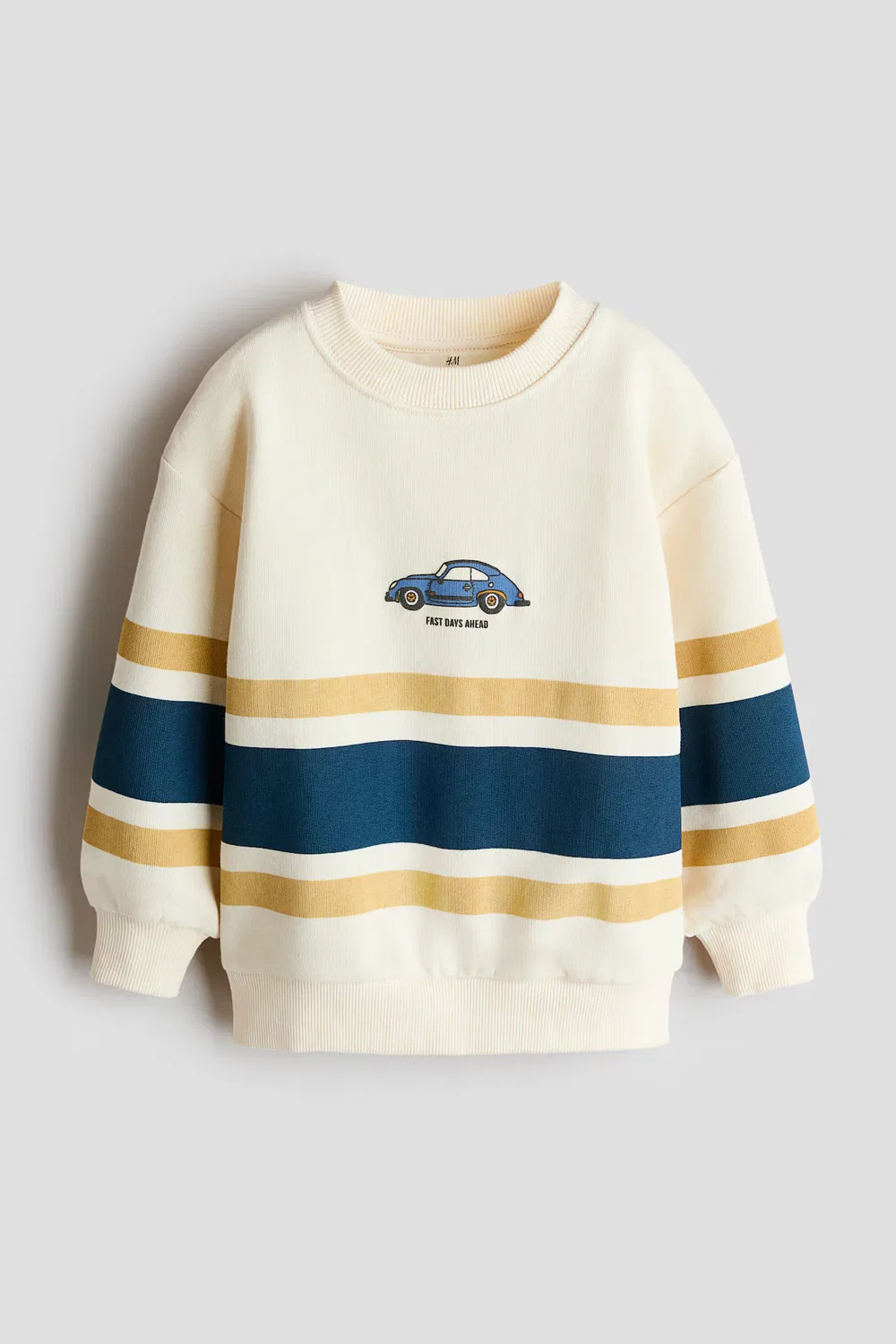 Толстовка с принтом и мягкой внутренней стороной H&M, Cremefarben/Auto