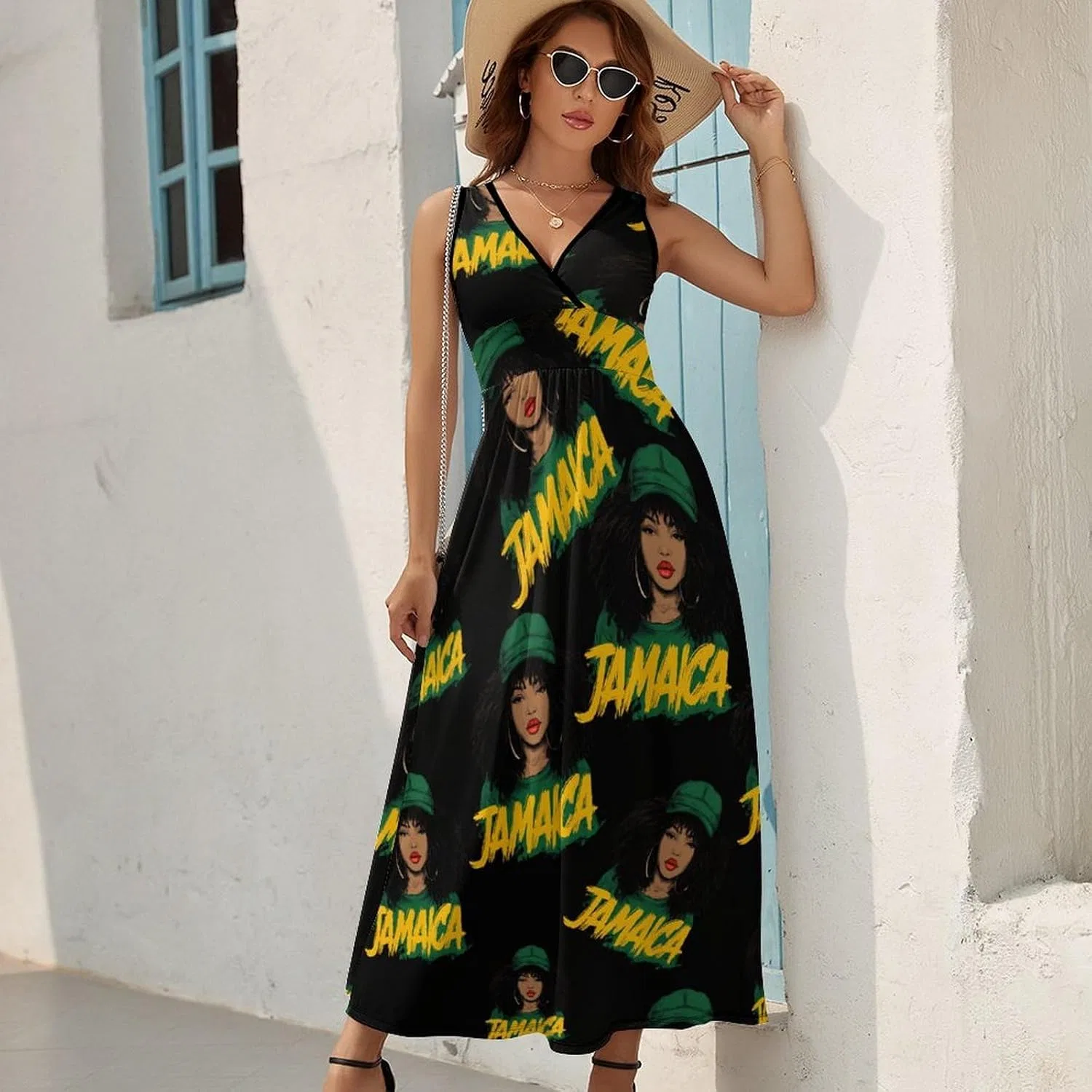 Женское летнее макси-платье без рукавов с V-образным вырезом Jamaica, Style-15 — фото 2