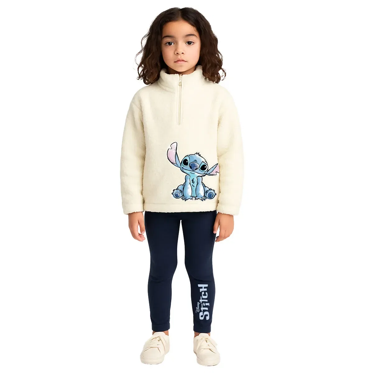 Комплект лонгслив с полузамком и брюки Lilo & Stitch, White