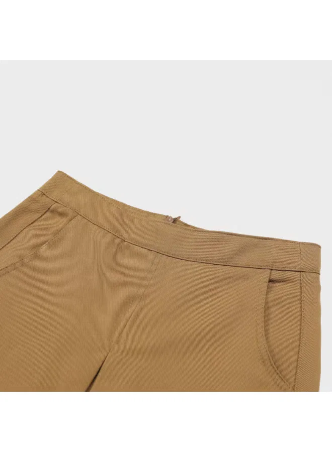 Юбка-трапеция однотонная с дизайнерским акцентом Zara, коричневый — фото 4