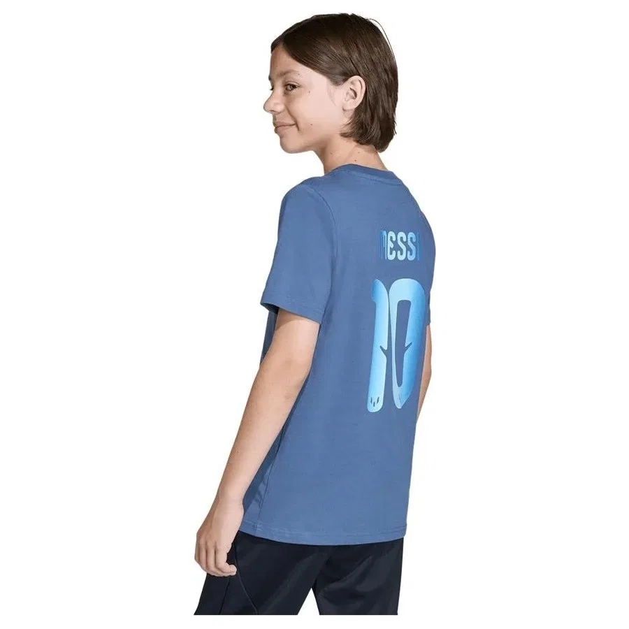 Детская футболка с длинным рукавом adidas Y MESSI N&N G T, Синий — фото 3