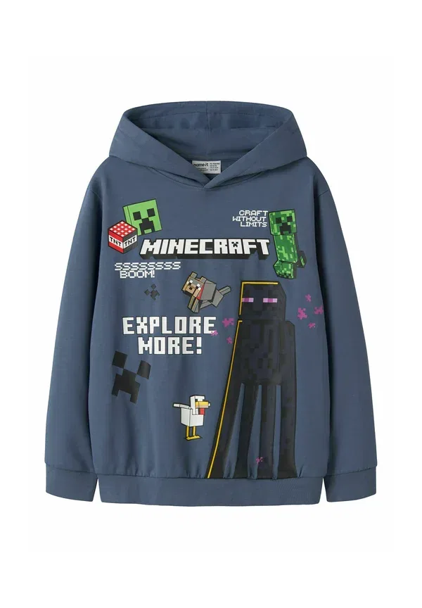Толстовка с капюшоном, животные, Minecraft, Name It, Vintage Indigo, индиго