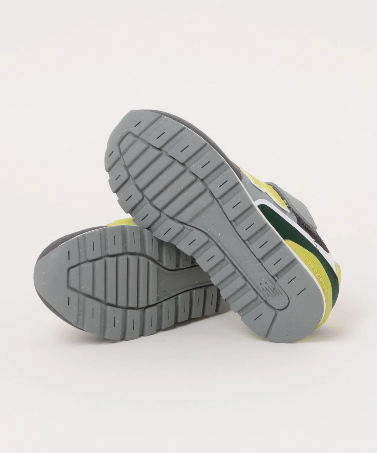 Детские кроссовки с липучкой и шнурком Y996 3X8 New Balance, Gray/Green — фото 3