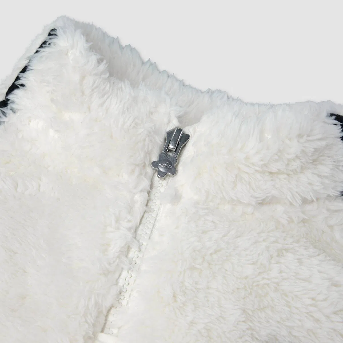 Детская кофта Sherpa с молнией до середины груди для девочек 2T-4T Levi's, Egret - White — фото 4