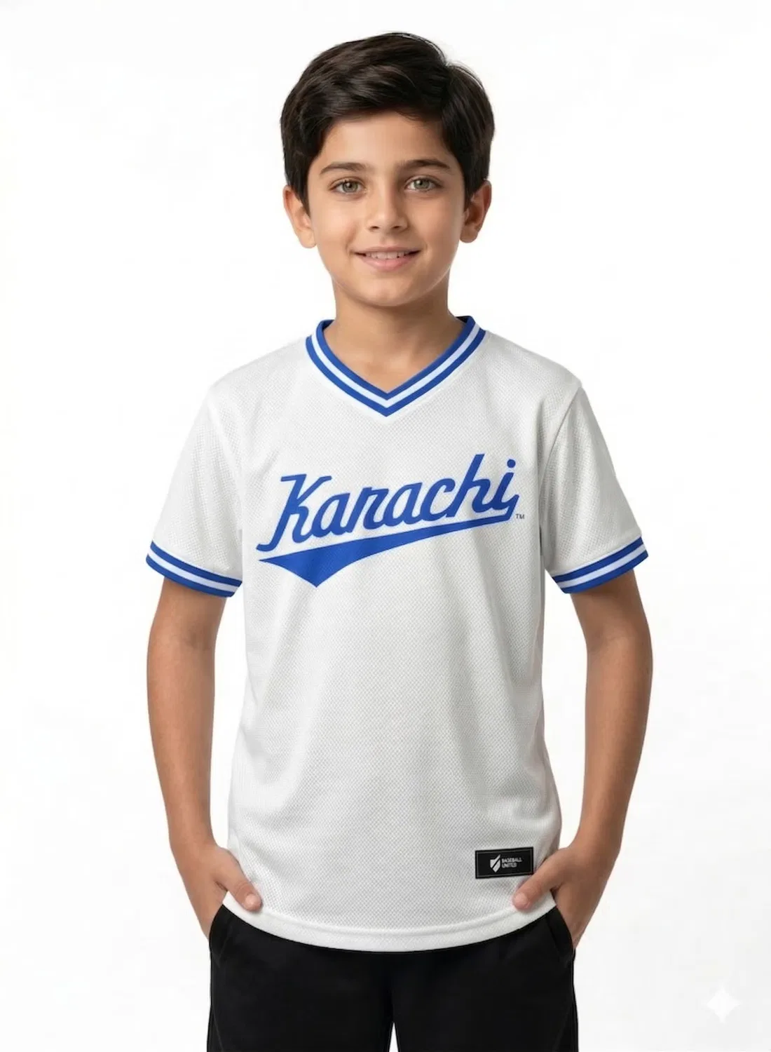 Футболка спортивная с V-образным вырезом Karachi Monarchs Baseball United, белый — фото 3