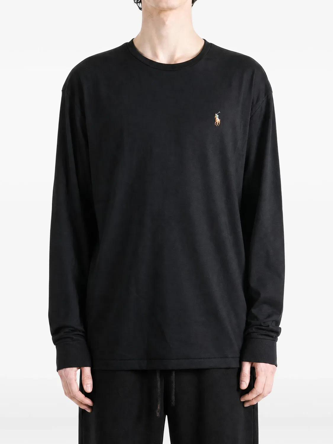 Лонгслив Classic Fit из черного хлопка Polo Ralph Lauren, черный — фото 2