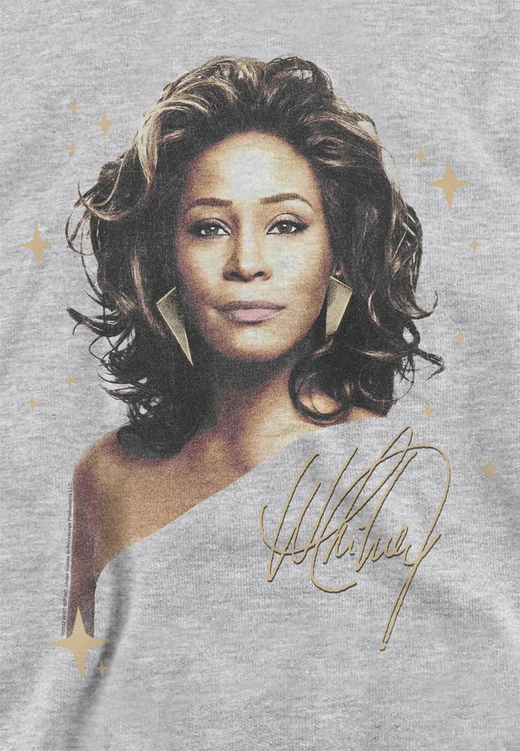 Детский худи с принтом Graphite Star Youth Kids Pull-over Hoodie Whitney Houston, Grey — фото 2