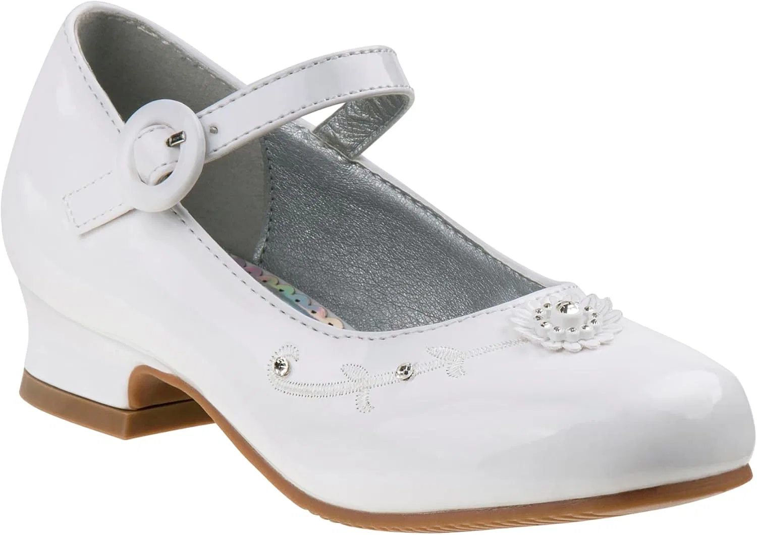 Детские туфли Мэри Джейн для девочек Josmo, Pearl White Patent