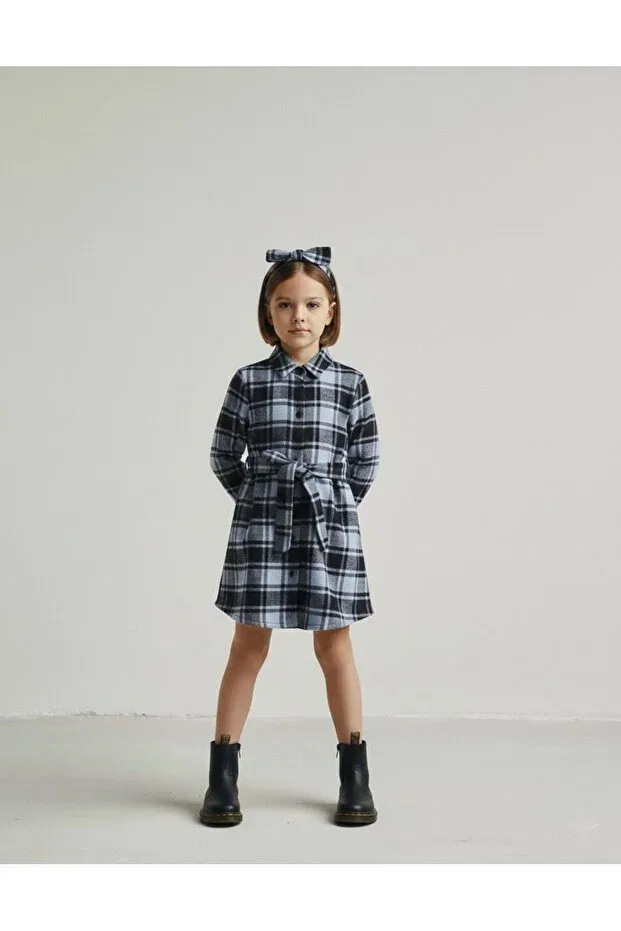 Детский комплект платьев для девочек с принтом в клетку Rg Kidsstore, Blue