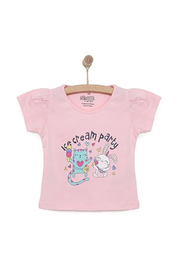 Детская футболка для девочек с принтом Ice Cream Party Ebebek Hello Baby, Pink