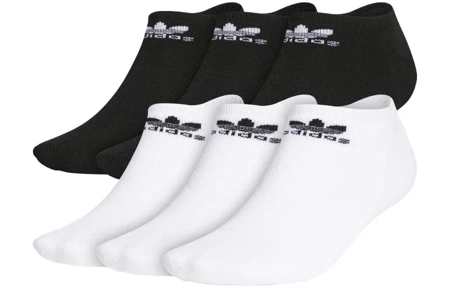 Мужские носки-невидимки с логотипом Trefoil, 6 пар, Adidas Originals, Black/White