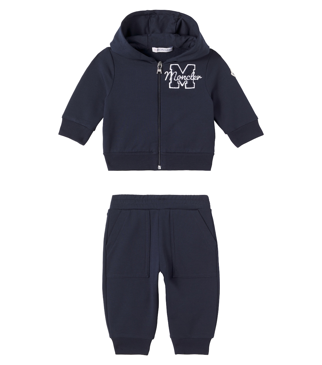 

Детский спортивный костюм из хлопчатобумажной ткани с флисом Moncler Enfant, Blue Navy