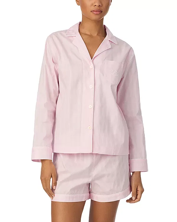 Женский комплект пижамы с принтом Boxer Pajama Set Ralph Lauren, розовый