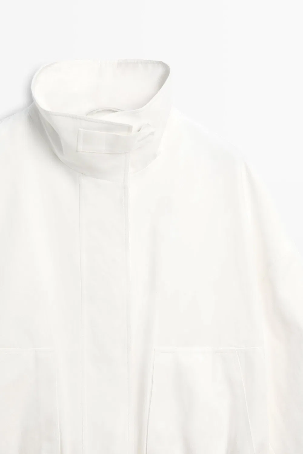 Куртка боम्बर Massimo Dutti, хлопковая, белая — фото 4