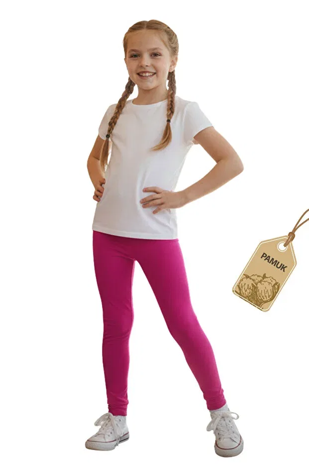 Детские леггинсы для девочек хлопковые Fuchsia kids leggings Twoo Kids, Fuchsia